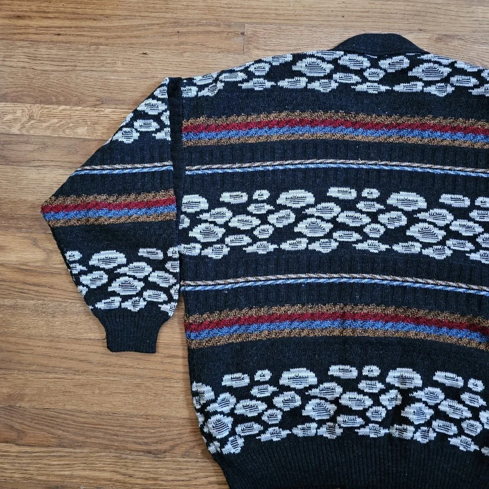 Vintage PRONTO UOMO Grandpa Cardigan Sweater Multicolor  Men's  XL (54)  ITALY